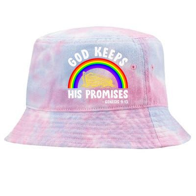 Christian Noah Ark Jesus God Keeps His Promises Rainbow Tie-Dyed Bucket Hat