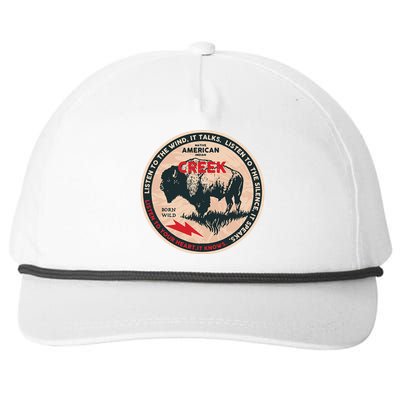 Creek Native American Indian Born Freedom Wild Buffalo Snapback Five-Panel Rope Hat