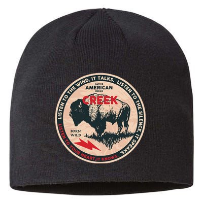 Creek Native American Indian Born Freedom Wild Buffalo Sustainable Beanie