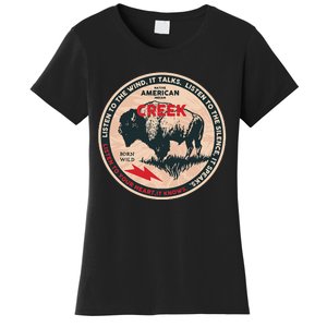 Creek Native American Indian Born Freedom Wild Buffalo Women's T-Shirt