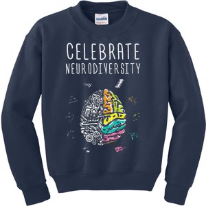 Celebrate Neurodiversity ADHD Autism ASD Awareness Gift Kids Sweatshirt