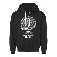 Custom Name And Year Family Reunion Our Roots Run Deep Our Love Runs Deeper Garment-Dyed Fleece Hoodie