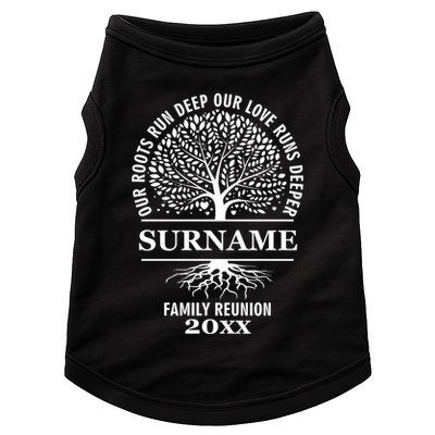 Custom Name And Year Family Reunion Our Roots Run Deep Our Love Runs Deeper Doggie Tank