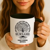 Custom Name And Year Family Reunion Our Roots Run Deep Our Love Runs Deeper Mug