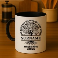 Custom Name And Year Family Reunion Our Roots Run Deep Our Love Runs Deeper Mug