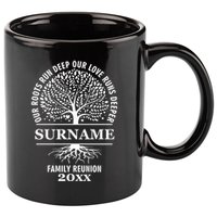 Custom Name And Year Family Reunion Our Roots Run Deep Our Love Runs Deeper 11oz C Handle Ceramic Mug