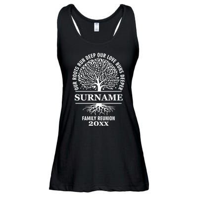 Custom Name And Year Family Reunion Our Roots Run Deep Our Love Runs Deeper Ladies Essential Flowy Tank