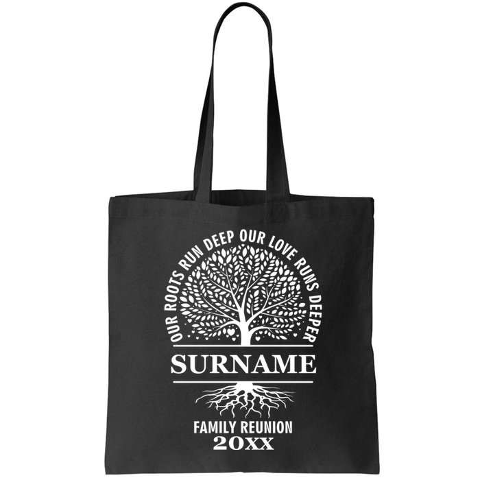 Custom Name And Year Family Reunion Our Roots Run Deep Our Love Runs Deeper Bag