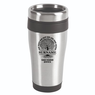 Custom Name And Year Family Reunion Our Roots Run Deep Our Love Runs Deeper 16oz Travel Tumbler