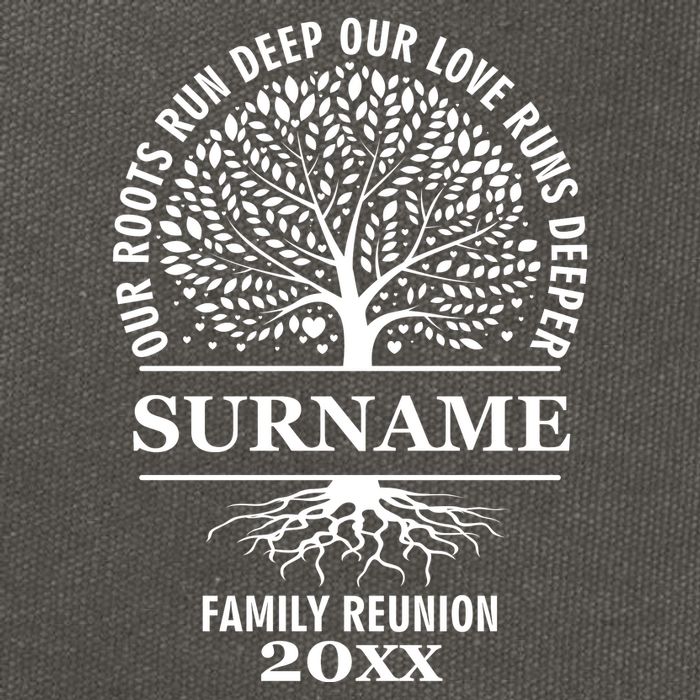Custom Name And Year Family Reunion Our Roots Run Deep Our Love Runs Deeper Cotton Canvas Backpack