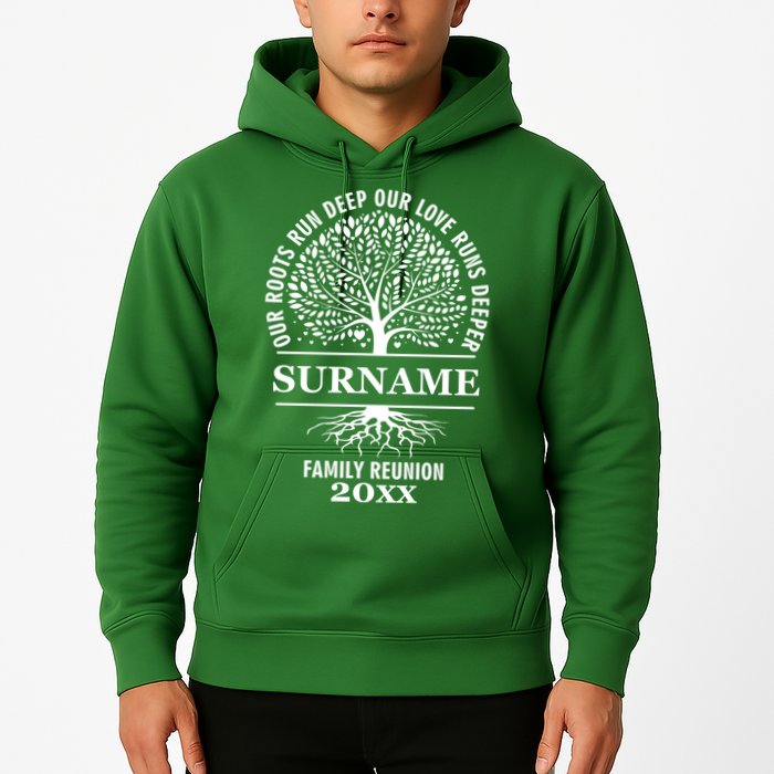 Custom Name And Year Family Reunion Our Roots Run Deep Our Love Runs Deeper Hoodie