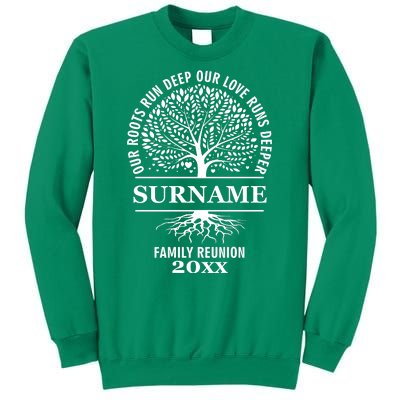 Custom Name And Year Family Reunion Our Roots Run Deep Our Love Runs Deeper Sweatshirt