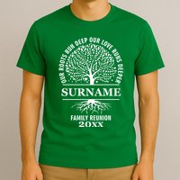 Custom Name And Year Family Reunion Our Roots Run Deep Our Love Runs Deeper T-Shirt