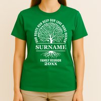 Custom Name And Year Family Reunion Our Roots Run Deep Our Love Runs Deeper T-Shirt