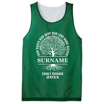 Custom Name And Year Family Reunion Our Roots Run Deep Our Love Runs Deeper Mesh Reversible Basketball Jersey Tank