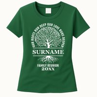Custom Name And Year Family Reunion Our Roots Run Deep Our Love Runs Deeper Womens T-Shirt