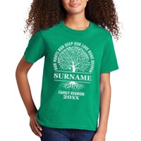 Custom Name And Year Family Reunion Our Roots Run Deep Our Love Runs Deeper Kids T-Shirt
