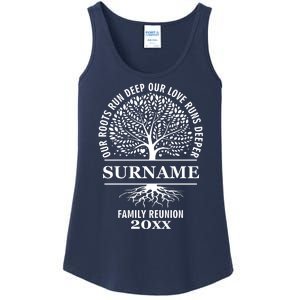 Custom Name And Year Family Reunion Our Roots Run Deep Our Love Runs Deeper Ladies Essential Tank