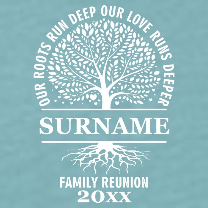 Custom Name And Year Family Reunion Our Roots Run Deep Our Love Runs Deeper Sueded Cloud Jersey T-Shirt