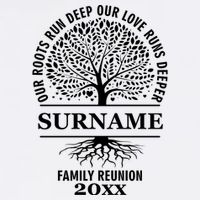 Custom Name And Year Family Reunion Our Roots Run Deep Our Love Runs Deeper Garment-Dyed Sweatshirt
