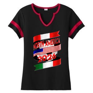 Cool North America Canada Mexico Soccer Cup 2026 Ladies Halftime Notch Neck Tee