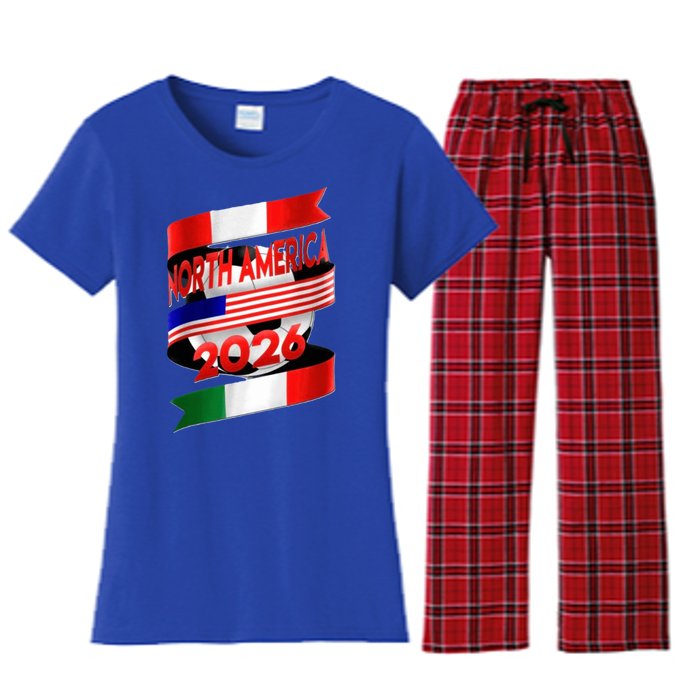 Cool North America Canada Mexico Soccer Cup 2026 Women's Flannel Pajama Set