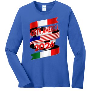 Cool North America Canada Mexico Soccer Cup 2026 Ladies Long Sleeve Shirt