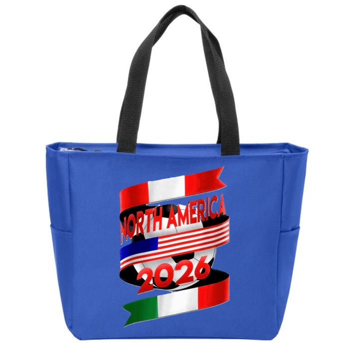 Cool North America Canada Mexico Soccer Cup 2026 Zip Tote Bag