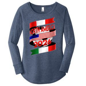 Cool North America Canada Mexico Soccer Cup 2026 Women's Perfect Tri Tunic Long Sleeve Shirt