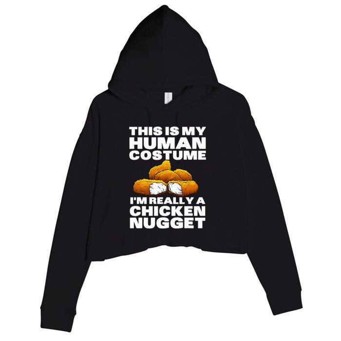Chicken Nugget Art For Chicken Nugget Costume Crop Fleece Hoodie