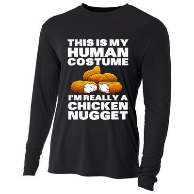 Chicken Nugget Art For Chicken Nugget Costume Cooling Performance Long Sleeve Crew