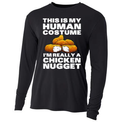 Chicken Nugget Art For Chicken Nugget Costume Cooling Performance Long Sleeve Crew