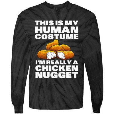 Chicken Nugget Art For Chicken Nugget Costume Tie-Dye Long Sleeve Shirt