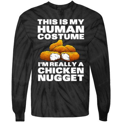 Chicken Nugget Art For Chicken Nugget Costume Tie-Dye Long Sleeve Shirt