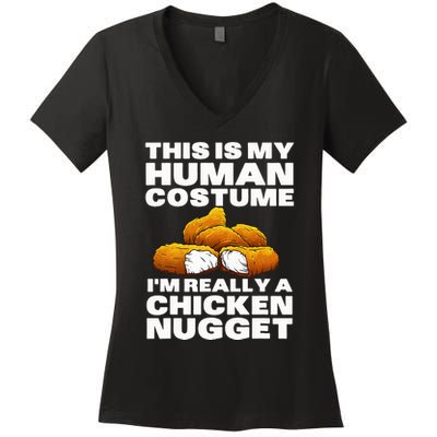 Chicken Nugget Art For Chicken Nugget Costume Women's V-Neck T-Shirt