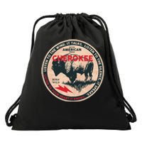 Cherokee Native American Indian Born Freedom Wild Buffalo Drawstring Bag