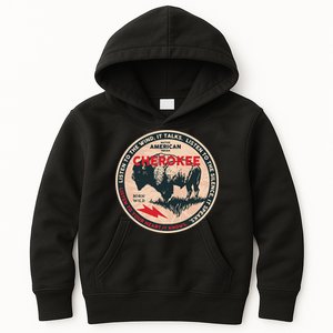 Cherokee Native American Indian Born Freedom Wild Buffalo Kids Hoodie