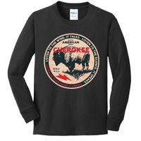 Cherokee Native American Indian Born Freedom Wild Buffalo Kids Long Sleeve Shirt