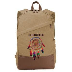 Cherokee Native American Indian Colorful Dreamcatcher Tribal Cotton Canvas Backpack