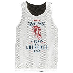 Cherokee Native American Indian Woman Never Underestimate Mesh Reversible Basketball Jersey Tank