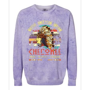 Cherokee Native American Indian Pride Indigenous Tribe Colorblast Crewneck Sweatshirt