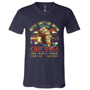 Cherokee Native American Indian Pride Indigenous Tribe V-Neck T-Shirt