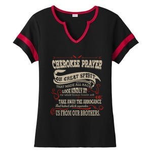 Cherokee Native American Prayer Ladies Halftime Notch Neck Tee