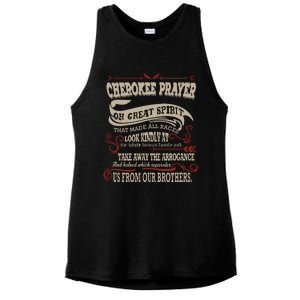 Cherokee Native American Prayer Ladies PosiCharge Tri-Blend Wicking Tank