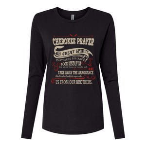 Cherokee Native American Prayer Womens Cotton Relaxed Long Sleeve T-Shirt