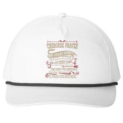 Cherokee Native American Prayer Snapback Five-Panel Rope Hat