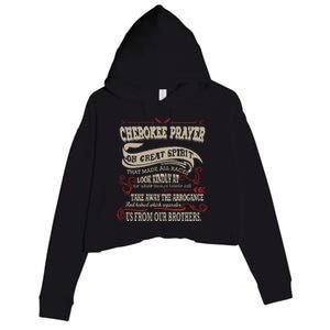 Cherokee Native American Prayer Crop Fleece Hoodie