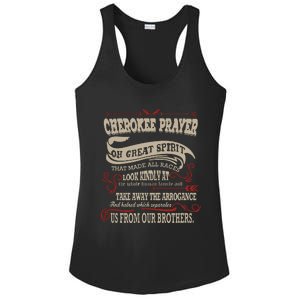 Cherokee Native American Prayer Ladies PosiCharge Competitor Racerback Tank