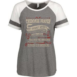 Cherokee Native American Prayer Enza Ladies Jersey Colorblock Tee