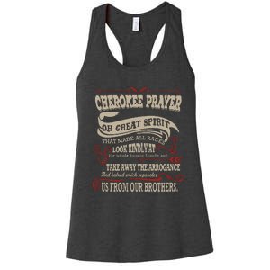 Cherokee Native American Prayer Women's Racerback Tank